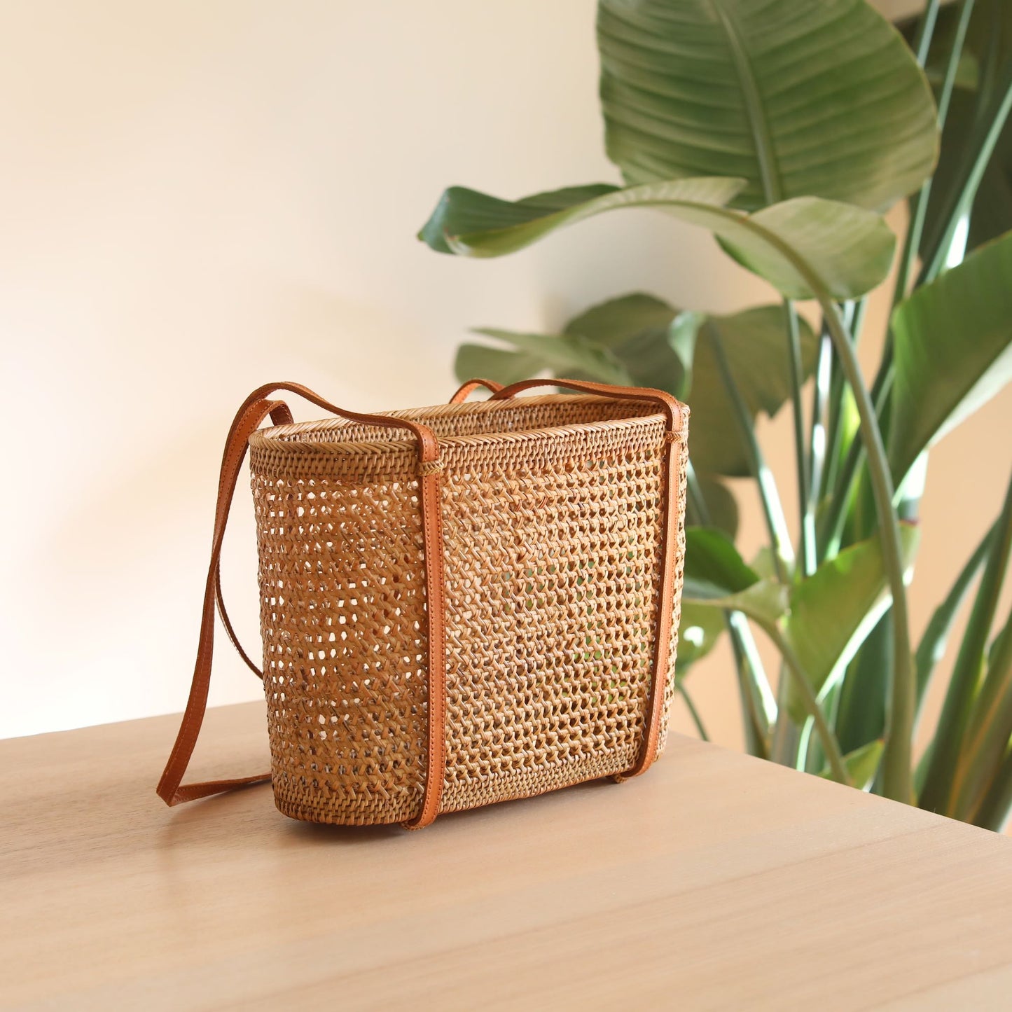 Bali Rattan Woven Tote Bag