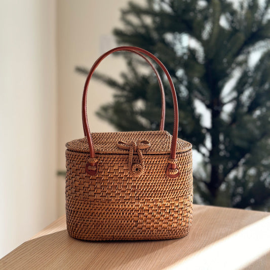 Bali Rattan Handbag - Athens