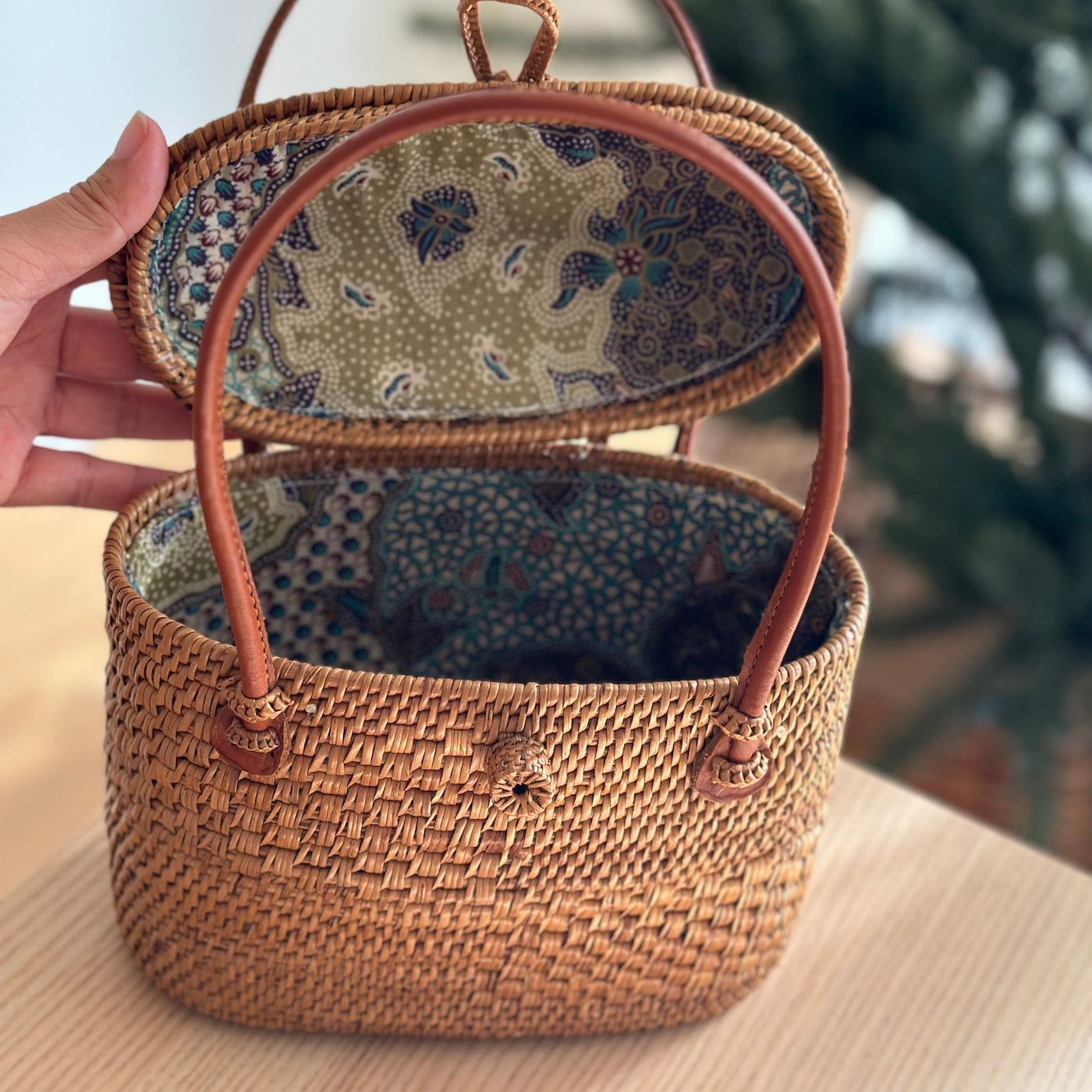 Bali Rattan Handbag - Athens