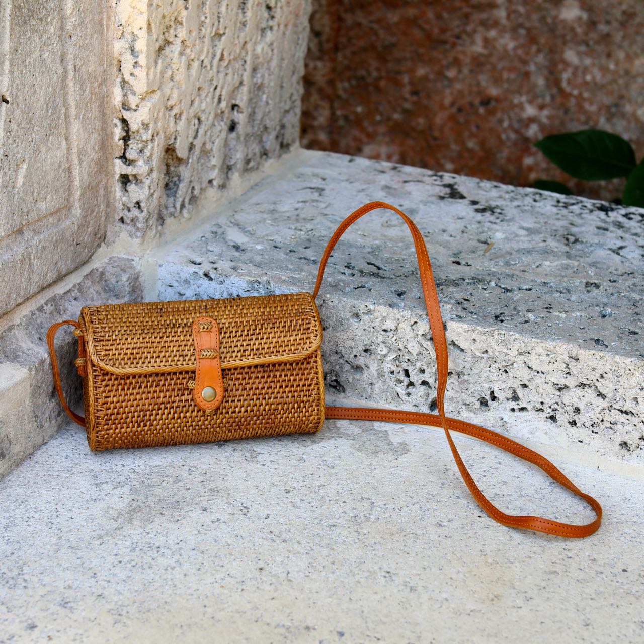 Bali Rattan Crossbody Bag - Small Mailer