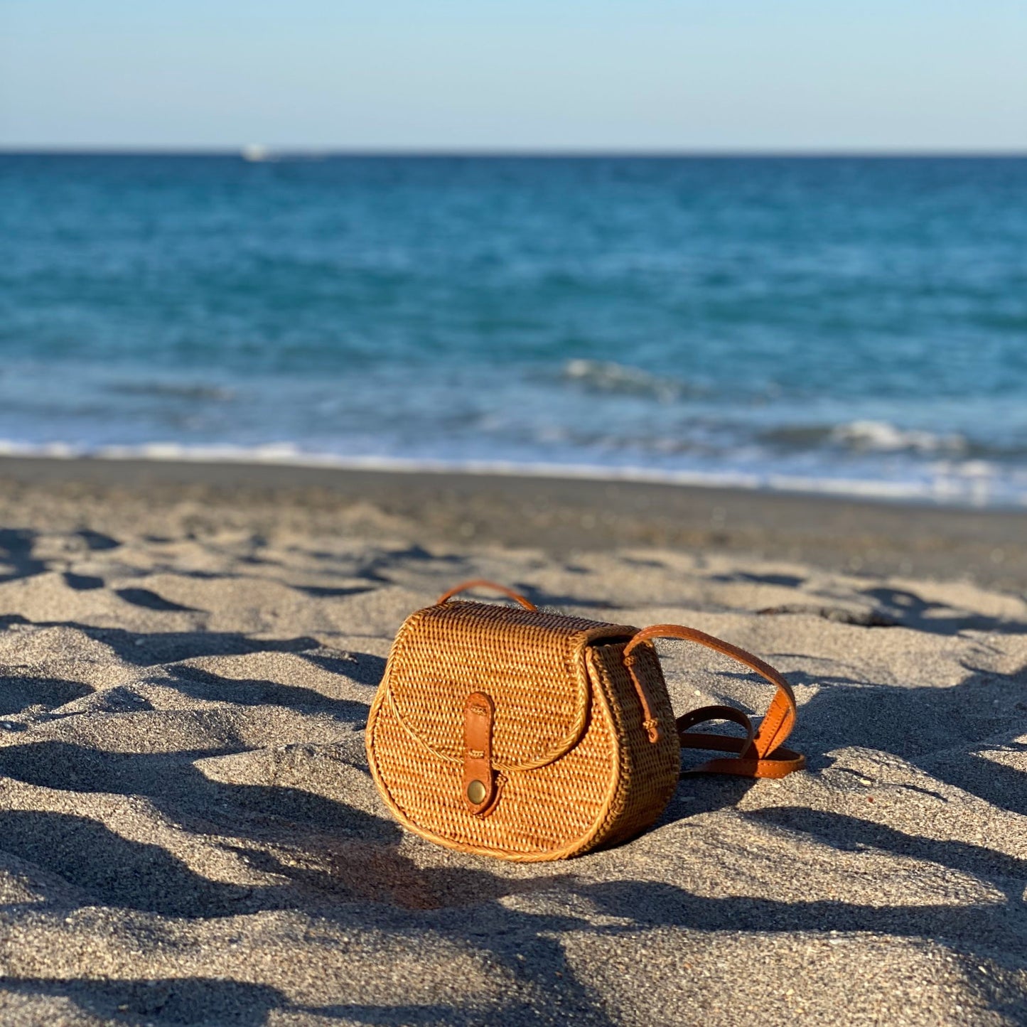 Bali Rattan Crossbody Bag - Guitar