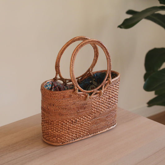 Bali Rattan Handbag - Kelsey