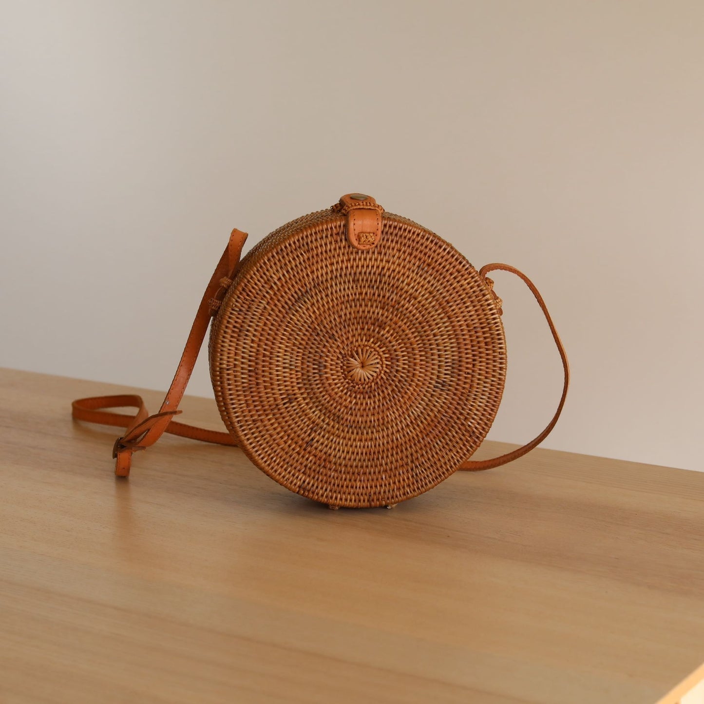 Bali Round Rattan Crossbody Bag