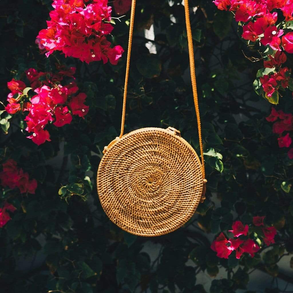 Bali Round Rattan Crossbody Bag