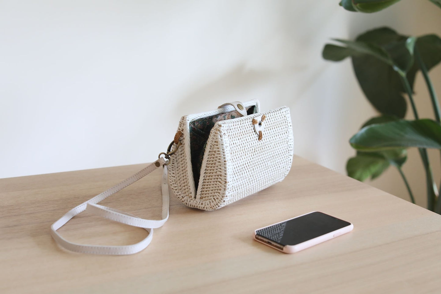 Bali Envelope Rattan Crossbody Bag